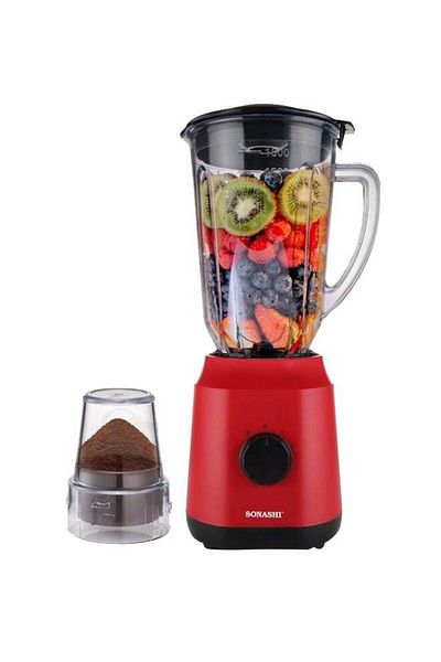 sonashi 2 in 1 Powerful Blender - 1.8L Unbreakable Blender Jar and Grinding Cup | Featured with 2 Speed Swit