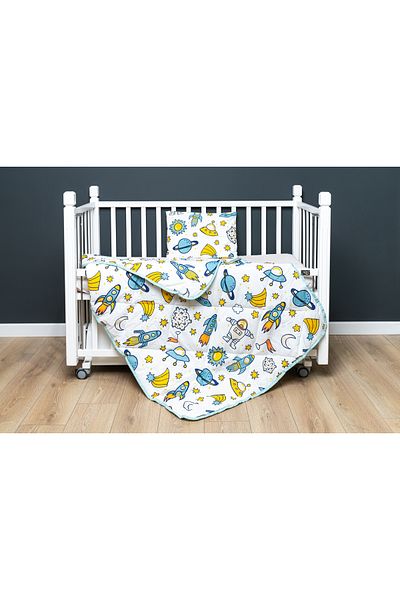 Kidboo Baby Duvet Cover Set Space 3 Pieces with Bag 100X150