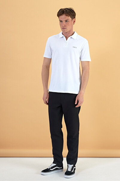 VENA Μπλουζάκι με λεπτομέρεια με φερμουάρ Nicolas - ΛΕΥΚΟ