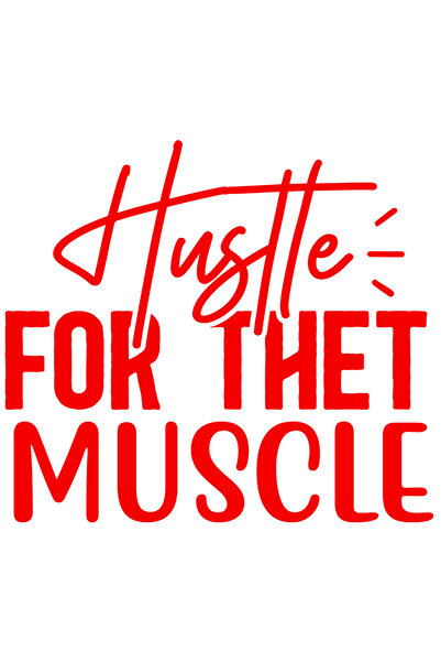 StoryGift Romania Sticker Autocolant 30CM Exterior cu mesajul in engleza "Hustle for the muscle" - agitatie pent