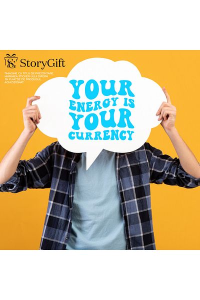 StoryGift Romania Sticker Autocolant 30CM Exterior cu mesaj motivational din care reiese ca energia ta este de f