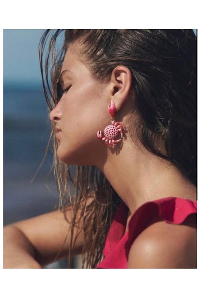gingillo aksesuar Brand Model Pink Crab Earrings