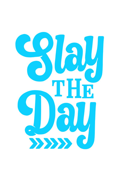 StoryGift Romania Sticker Exterior cu textul "Slay the day" - uc*de ziua obiective , Vinyl Albastru, 90 cm