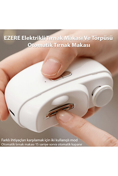 EZERE Elektrikli Tırnak Makası Ve Törpüsü otomatik tırnak makası BEYAZ