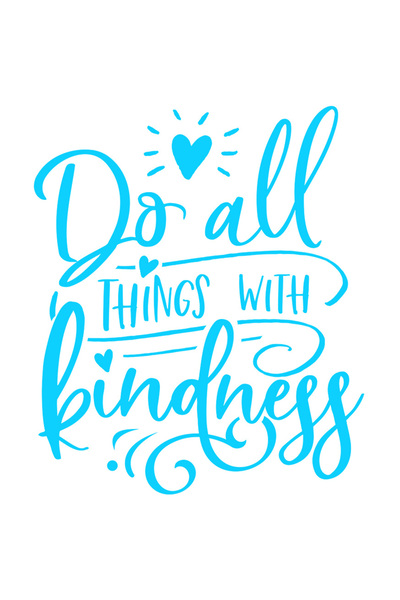 StoryGift Romania Sticker Autocolant 30CM Exterior cu inimioare si textul "Do all things with kindness" - fa toa