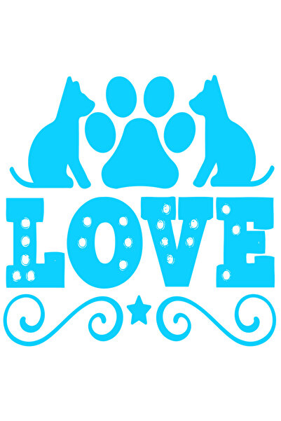StoryGift Romania Sticker Autocolant 70CM Exterior cu labuta si textul "Love"...