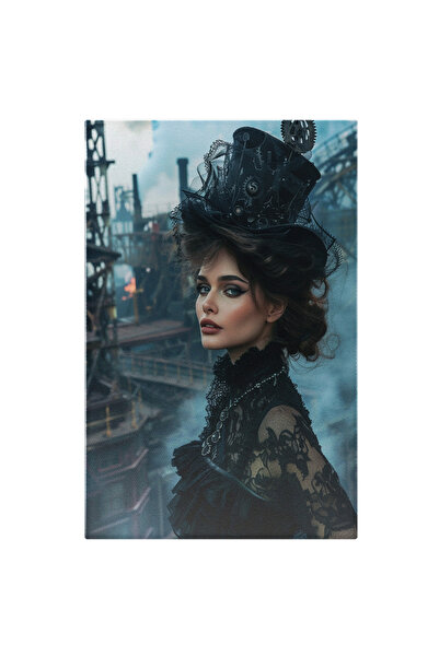 StoryGift Romania Tablou Canvas Priveliște Industrială În Spatele Unei Fete -...