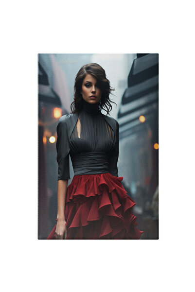 StoryGift Romania Tablou Canvas: Portret Feminin European Bruneta Elegantă În...