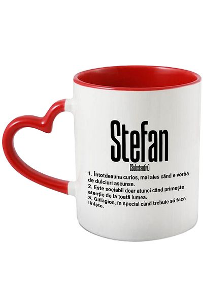 StoryGift Romania Mug With The Name Stefan, With Funny Message, Curious, Sociable, Noisy, 330ml, Wax, With,STG.