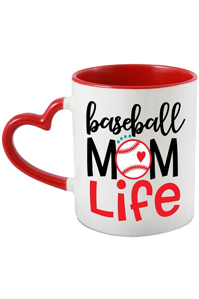 StoryGift Romania Mug with illustration showing a baseball and a message in English "Baseball, With, STG.
