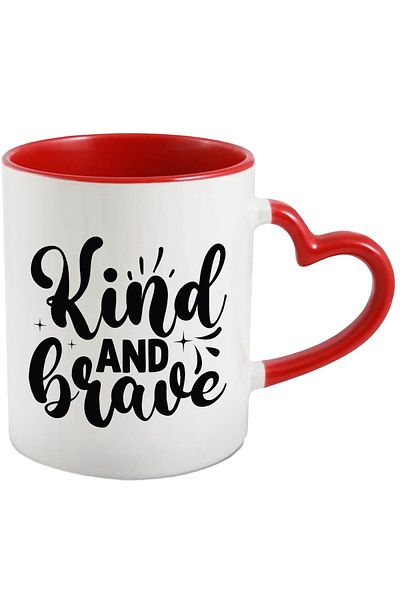 StoryGift Romania Mug with the text in English "Kind and brave" - ​​good and brave help with Mane, Cu,STG.