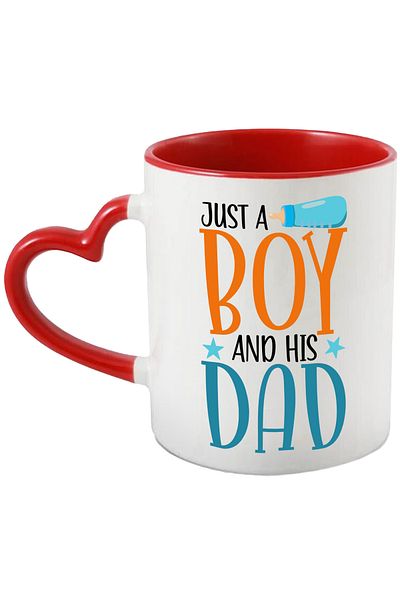 StoryGift Romania Mug with the text in English "Just a boy and his dad" - just a boy and his father, With ,STG