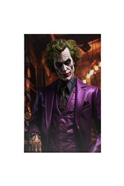 StoryGift Romania Tablou Canvas: Portret Joker In Costum Mov De Piele Privire...