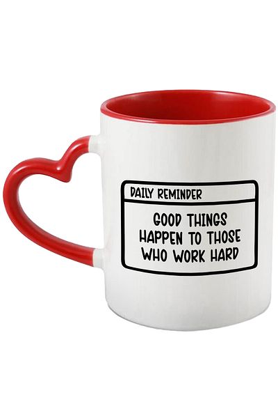 StoryGift Romania Mug with a message in English that says good things happen to those with STG.