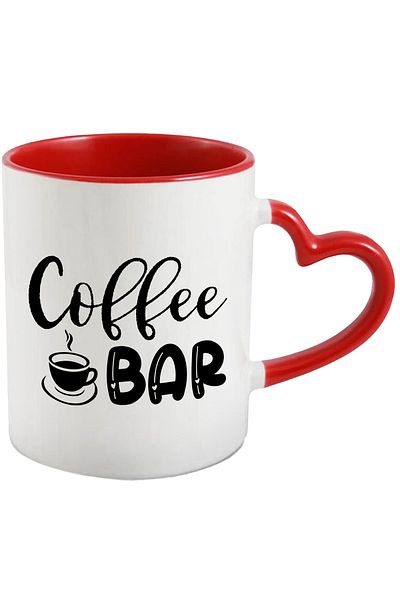 StoryGift Romania Mug for those who frequent cafes - coffee with Red Heart Handle, With Handle I, STG.