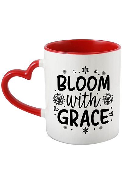 StoryGift Romania Mug with the message in English "Bloom with grace" - bloom with gratitude with Ma, Cu, STG.