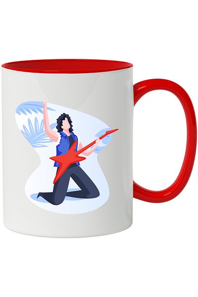 StoryGift Romania Guitar Mug, Rockstar, Music, Instrument, Multicolor 330 ml, Ceramic with Ma, With, STG.