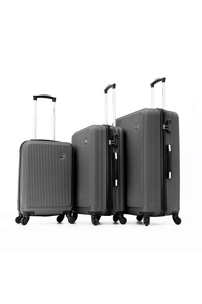 Take Off Hardshell Trolley 3 Pieces (20", 24", 28")-D.GREY