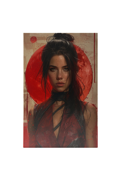 StoryGift Romania Tablou Canvas: Tânără Misterioasă, Luptătoare Cu Fundal În ...