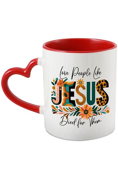 StoryGift Romania Mug with the message "Love people like Jesus died for them", religion, illustration, cre, With,STG.