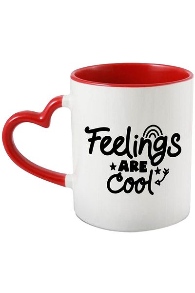 StoryGift Romania Mug with the message in English "Feelings are cool" - feelings are cool with M, Cu, STG.