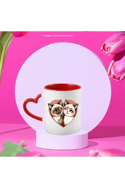 StoryGift Romania Mug with 2 Burmese kittens | illustration | affection | Valentine's Day | intel, Cu,STG.