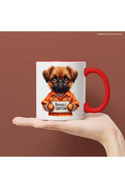 StoryGift Romania Cana Cu Un Catel Brussels Griffon La Puscarie, Ilustratie, Prins, Catuse, Poza D, Cu ,stg