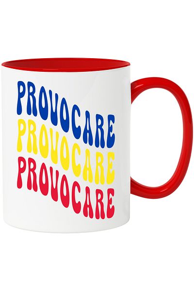 StoryGift Romania Mug The Word Challenge, in the Colors of the Romanian Flag, Red, Yellow, Blue,, With,STG.