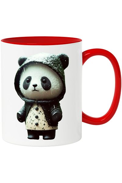 StoryGift Romania Panda Bear Portrait Mug, Cute, Little Panda Bear, Panda Bear Wearing a Hoodie, With,STG.