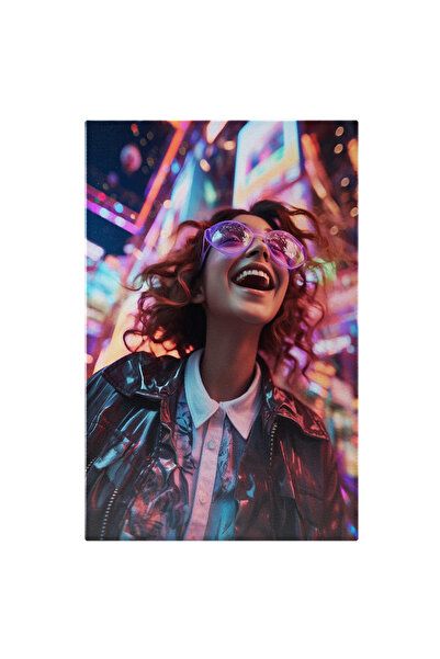 StoryGift Romania Tablou Canvas 90 X 60cm Fericirea Colorata Personaj Feminin...