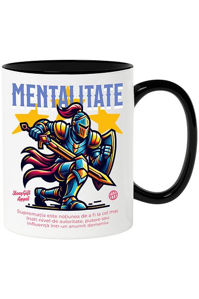 StoryGift Romania Mentality Mug, 330ml, Ceramic with Black Handle, With Black Handle STG, STG, STG.