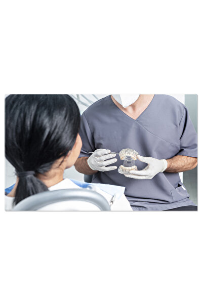 StoryGift Romania Tablou Canvas Dentist Prezentand Un Model Dentar Deschis Un...