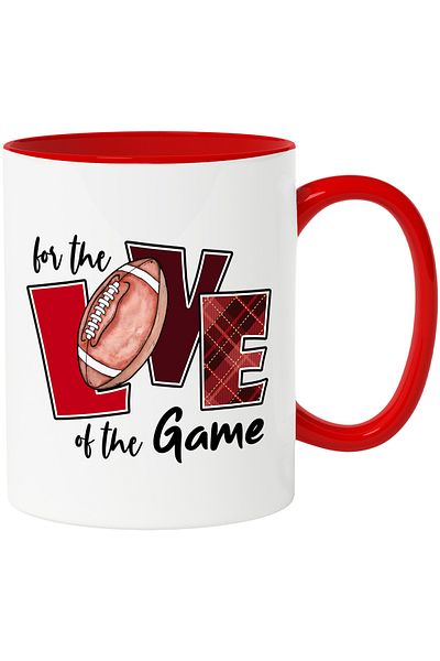 StoryGift Romania Mug with an American football with the message "For the Love of the Game", illustrated, With ,STG.