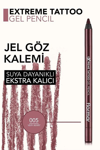 Flormar Matte Permanent Eyeliner (Burgundy) - Ultra Tattoo Gel Pen - 005 Berry B
