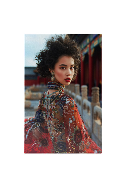 StoryGift Romania Tablou Canvas: Izul Asiatic Al Clădirilor Specifice Femeia ...