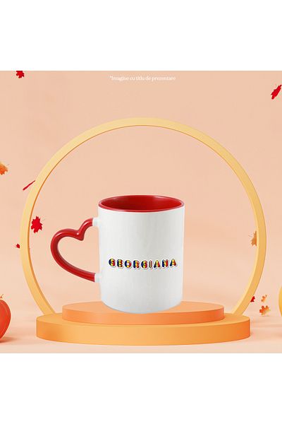 StoryGift Romania Mug With Name Georgiana, Romania, Supporter, Romanian Flag, Patriot, 330ml, C, With, STG.