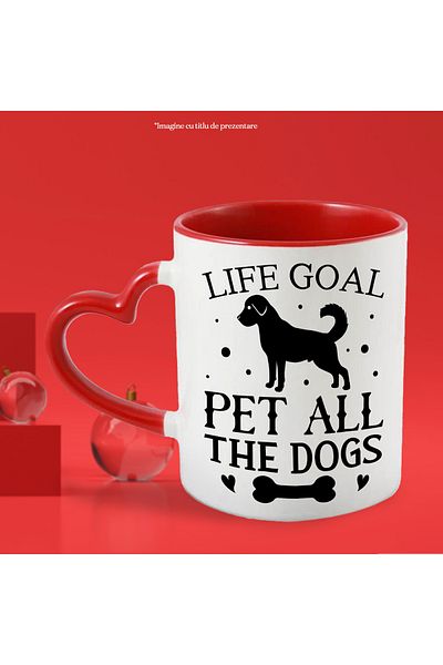 StoryGift Romania Mug with a puppy and bone for dog lovers who want to pet all horses, With ,STG.