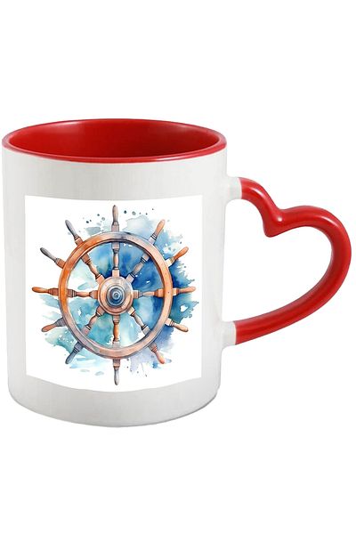 StoryGift Romania Mug with a rudder | water | sea | ship | boat | illustration | abstract | , With ,STG .