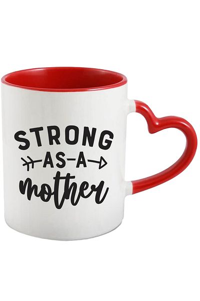 StoryGift Romania Mug with the Message in English Strong as a Mother, Strong Mama, Love for Ma, With, STG.