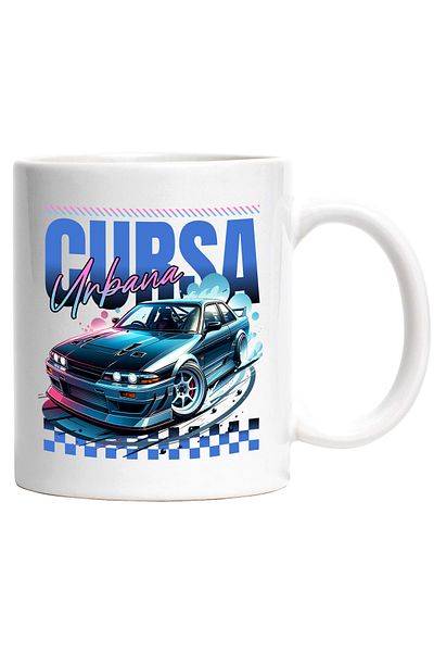 StoryGift Romania Cana Cursa Urbana Viteza Masina Puternica Adrenalina, 330ml, Ceramic Cu Maner Al, Cu ,stg