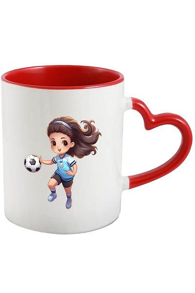 StoryGift Romania Cana Cu O Fetita Care Joaca Forbal | Ilustratie | Minge | Alergare | Efort Fizic, Cu ,stg