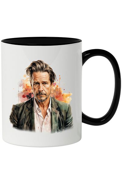 StoryGift Romania Mug With Brad Pitt, Actor, Celebrity, Hollywood, Movies, Multicolor 330 ml, Wax, With ,STG.