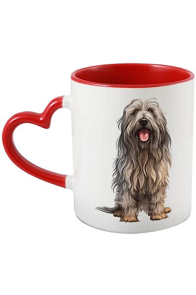 StoryGift Romania Mug with a very furry dog ​​| illustration | tongue out | playful | good | , With ,STG .