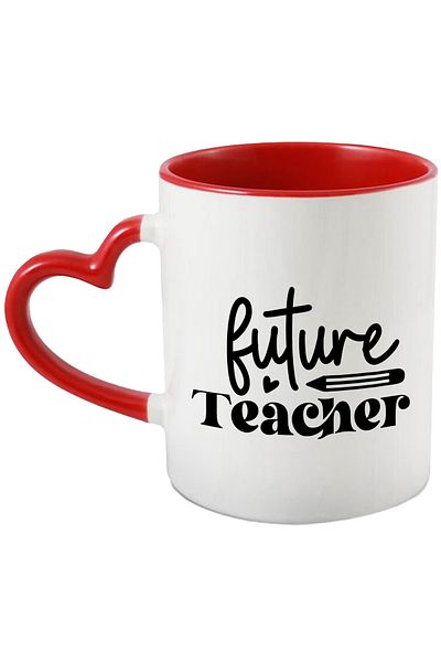 StoryGift Romania Heart mug for future teachers - pencil with Heart Handle, with STG.