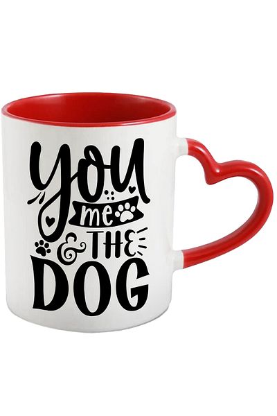 StoryGift Romania Mug for dog lovers with the text in English "You, me, the dog" with Handle, With, STG.