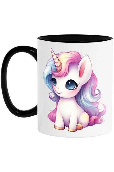 StoryGift Romania Mug with a unicorn | illustration | playful | for children | mythical creature | mane, With,STG.