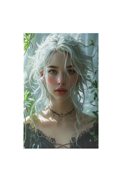 StoryGift Romania Tablou Canvas Fata Cu Parul Alb Si Ochii Ca Marea Cu Tatuaj...