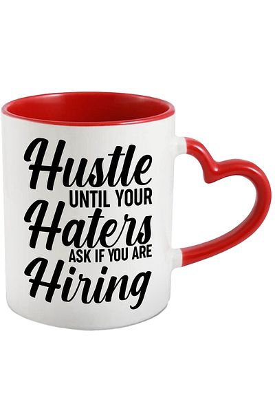 StoryGift Romania Mug with a message that urges you to work until your enemies ask you yes, With,STG.