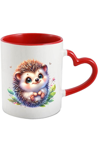 StoryGift Romania Cana Cu Un Pui De Arici Vesel | Ilustratie | Plante | Frunz...