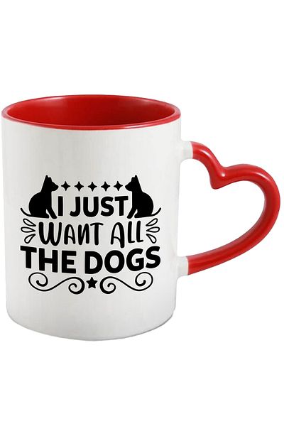StoryGift Romania Mug for dog lovers who want to have all the dogs with a Red Heart Handle, with STG.